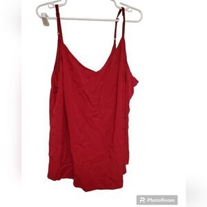 Plus Size Red Camisole Spaghetti Strap Tank 4X